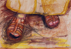 Feet in sandals